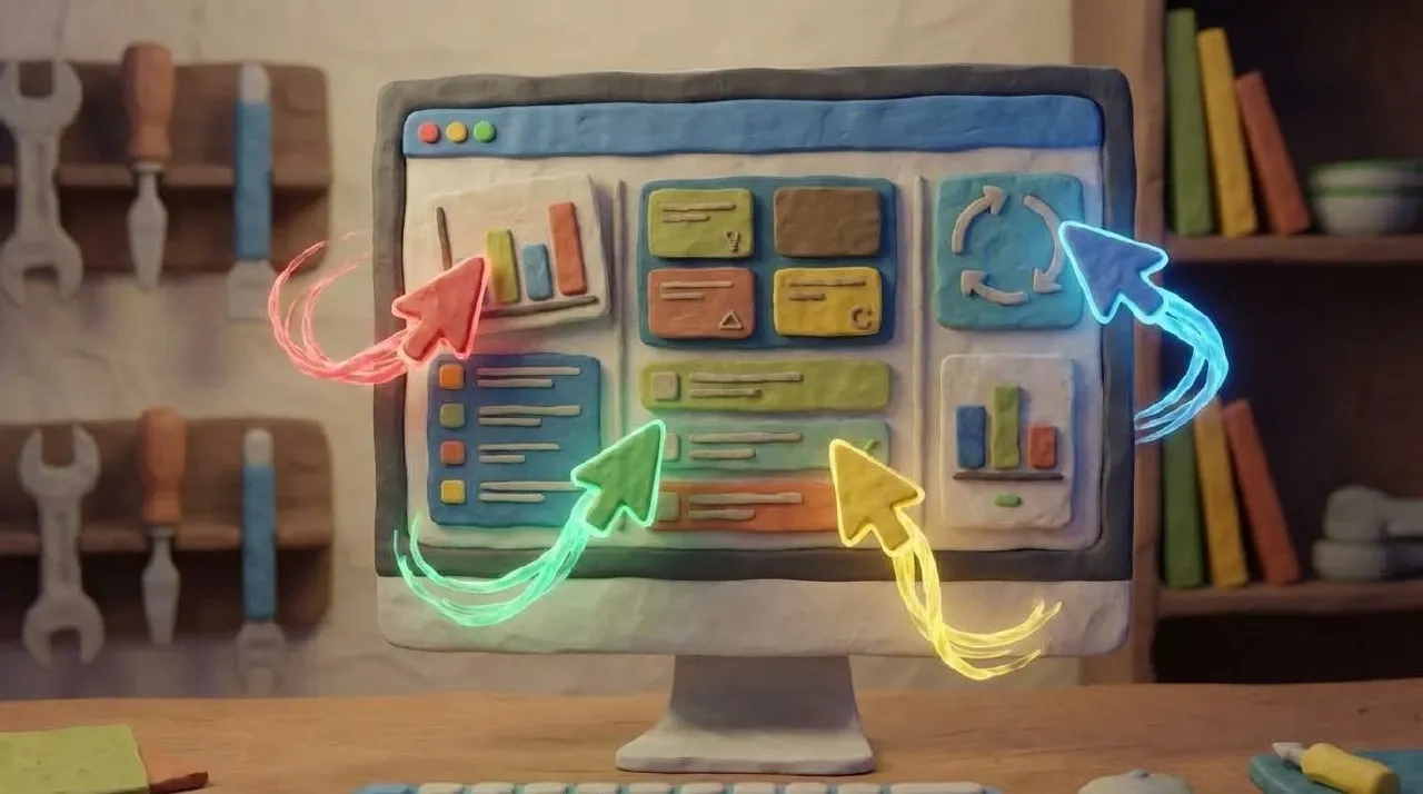 Drag-and-drop UI example with multiple items being reordered