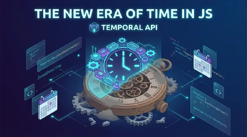 Temporal API를 상징하는 시간축과 타임존 개념 일러스트