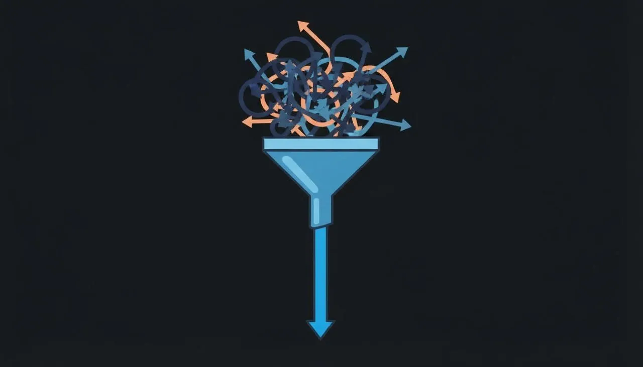 복잡한 입력을 하나의 흐름으로 정리해 비동기적으로 처리하는 이미지를 보여준다